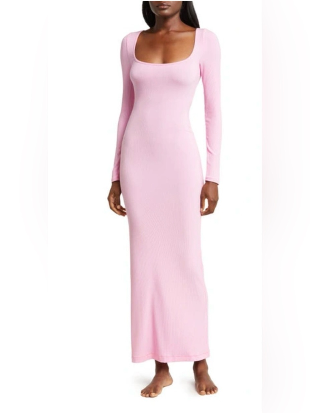 NWT SKIMS OFF THE SHOULDER VINTAGE MAXI DRESS SZ MED-  COLOR CHERRY BLOSSOM